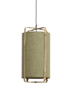 Hanging lamp Ø37x66 cm SENDAI green+bamboo natural