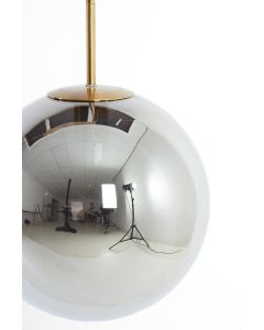 Hanging lamp 3L 120x30x30 cm MEDINA glass smoke+gold