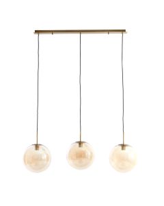 Hanging lamp 3L 120x30x30 cm MEDINA glass amber+gold