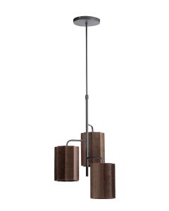 A - Hanging lamp 3L Ø48x25 cm EDISA velvet dark brown+matt black