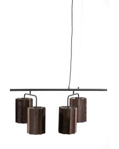 A - Hanging lamp 6L 160x50x25 cm EDISA velvet d brown+matt black