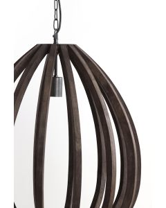 Hanging lamp Ø40x42 cm BARSIA wood dark brown