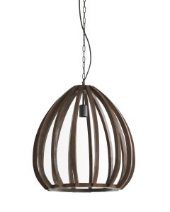 Hanging lamp Ø50x54 cm BARSIA wood matt orange-brown