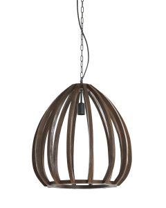 Hanging lamp Ø50x54 cm BARSIA wood matt orange-brown