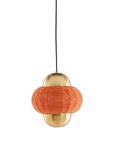 Hanging lamp Ø26x28 cm CETARA beads orange+bronze