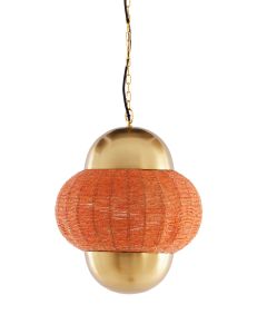 Hanging lamp Ø33x38 cm CETARA beads orange+bronze