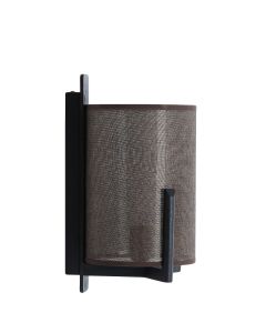 Wall lamp 22x18x36 cm LITTO black+linen dark brown