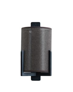 Wall lamp 22x18x36 cm LITTO black+linen dark brown