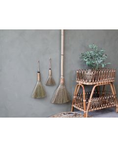 Sweeping broom nat. straw handle bamboo
