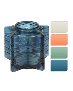 Glass Lantern colour assorted h23