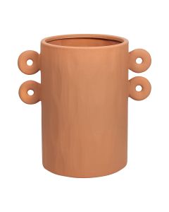 Round Handles Planter Ceramic brown h21,5 d22