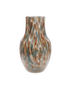 Leopard Vase multi gold/brown/blue h26 d18