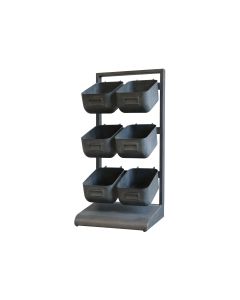 Rack w. 6 removable boxes