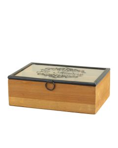 Box w. print and 6 compartments