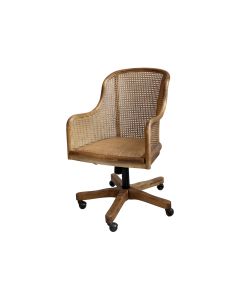 Old French Office Chair w. wicker