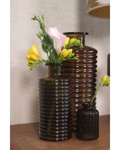 Line Bottle Vase brown h21,5 d9,5