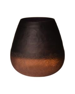 Crackle Carved Vase brown h15 d15