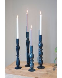 Candleholder Glass blue grey h36,5 d8,5