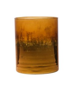 Tealightholder gold amber h12,5 d10