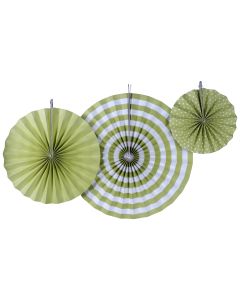 Paper Celery Green Fan Set of 3