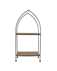 Rack iron and wood 27x14x57 cm - pcs