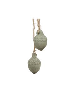 Acorn in velour for hanging, set of 2