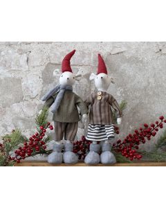 Asger & Agnes Christmas Mice standing set of 2