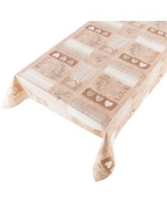 Love Pvc Tablecloth beige 140cmx20mtr