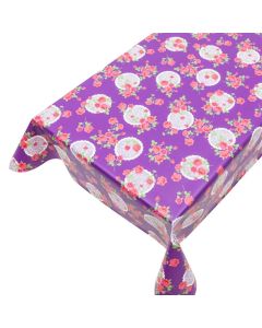 Flower&Ornament Pvc Tablecloth purple 140cmx20mtr