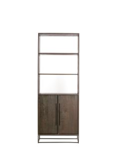 Cabinet half open 75x40x200 cm LILIAN wood dark brown