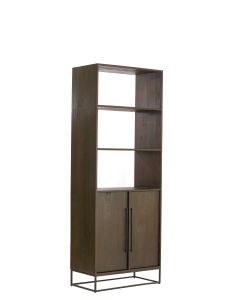 Cabinet half open 75x40x200 cm LILIAN wood dark brown