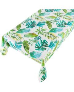 Jungle Leaf Pvc Tablecloth green 140cmx20mtr