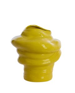 Vase deco 33,5x32x34 cm LUZZ shiny yellow