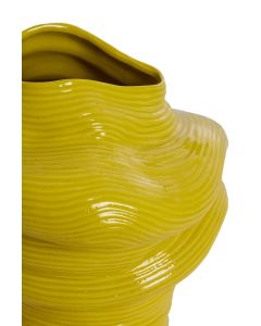 Vase deco 33,5x32x34 cm LUZZ shiny yellow