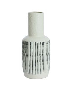 Vase deco Ø17,5x40,5 cm MUNDAKA matt cream-black