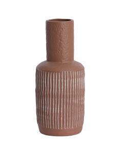 Vase deco Ø17,5x40,5 cm MUNDAKA matt terra-cream