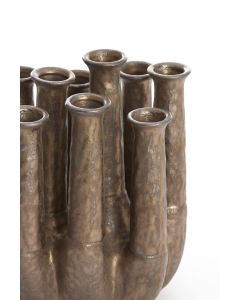 Vase deco 20x15x24 cm LEANJA ceramics matt bronze
