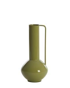 Vase deco Ø12x28 cm PANZANO shiny olive green