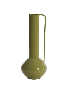 Vase deco Ø12x33 cm PANZANO shiny olive green