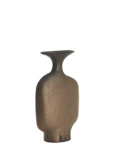 Vase deco 22,5x8x27 cm TROVO ceramics matt dark bronze