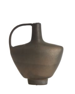 Vase deco 32x12x37 cm OZZERO ceramics matt dark bronze