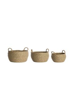 Basket S/3 Ø23x23+Ø29x26+Ø33x30 cm KILBAHA seagrass natural