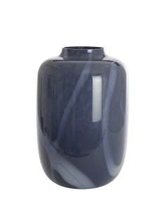 Vase Ø34x50 cm KOBALA glass blue-cream