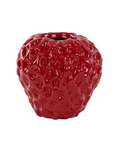 Vase deco 35x34x33 cm STRAWBERRY shiny red