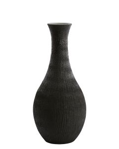 Vase Ø34x75 cm JUTHA glass texture matt black