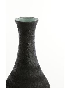Vase Ø34x75 cm JUTHA glass texture matt black