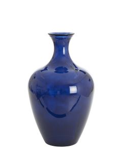 Vase Ø40x65 cm RUBRA glass shiny blue