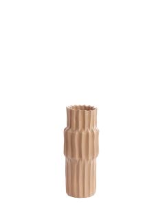 Vase deco Ø14,5x36 cm LONGA ceramics cognac brown