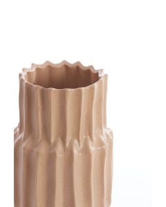 Vase deco Ø14,5x36 cm LONGA ceramics cognac brown