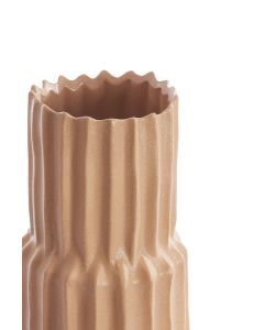 Vase deco Ø17x58 cm LONGA ceramics cognac brown